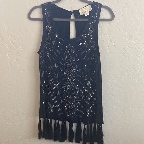 Nicole Miller sequin and tassel tank top - Picture 3 of 10
